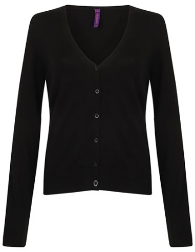HEN-H726-Ladies Lightweight V-Neck Short Cardigan